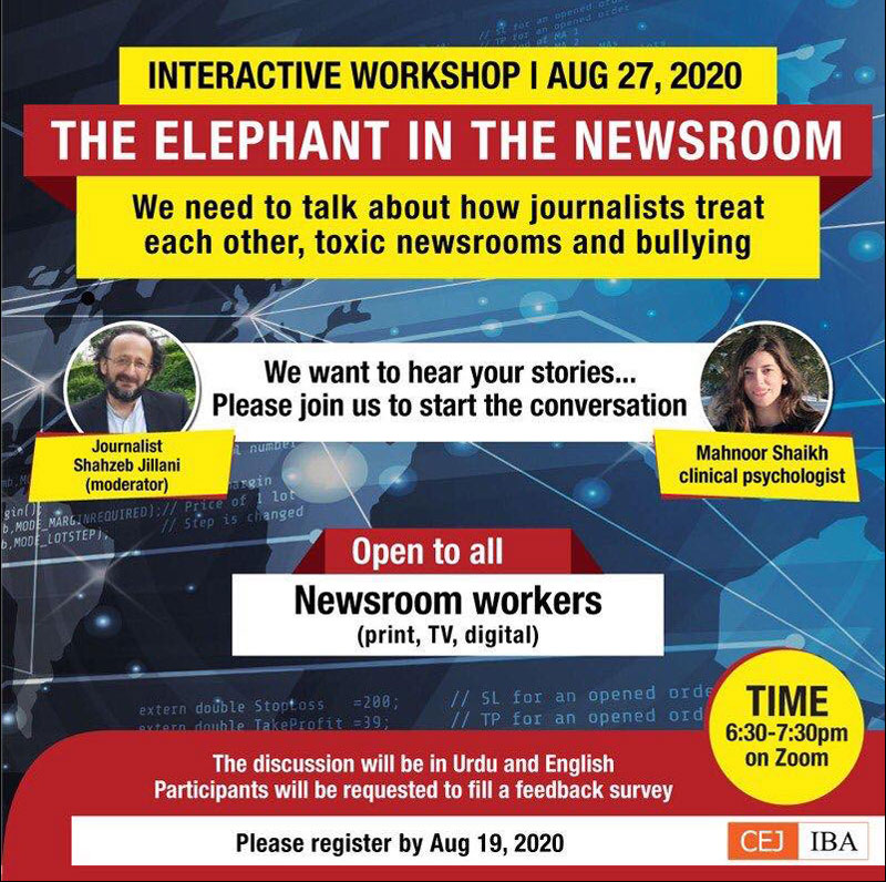 The Elephant in the Newsroom - Online Zoom